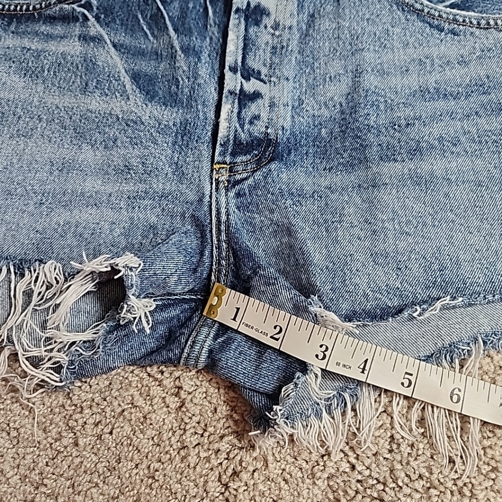 AGOLDE PARKER GRUDGE VINTAGE CUT OFF DENIM SHORTS Sz 32 ORGANIC COTTON - Picture 10 of 12
